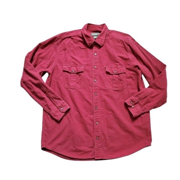 Vintage Eddie Bauer Shirt Men Large Tall Button Flannel Red Hunting Outdoor FLAW - Picture 7 of 7